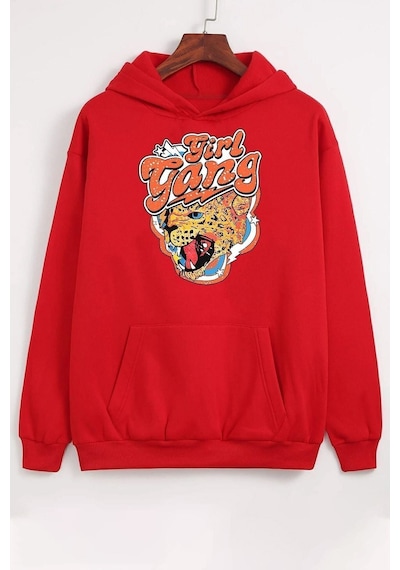 Uyguntarz Gril Gang Baskılı Sweatshirt Kırmızı