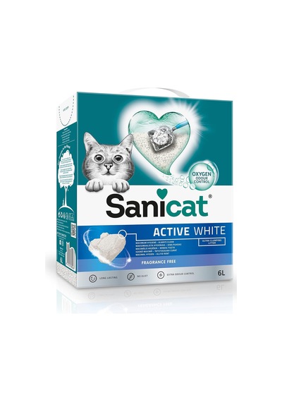 Active White Topaklanan Kedi Kumu Kokusuz 6l