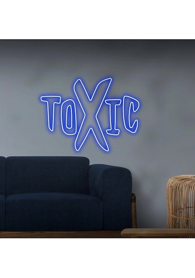 Toxıc Yazılı Neon Tabela Mavi