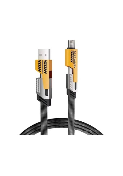 4 Ü 1 Arada 65w Hızlı Şarj Kablosu Usb Ve Type-c Girişli, Örgülü Dayanıklı Diğer