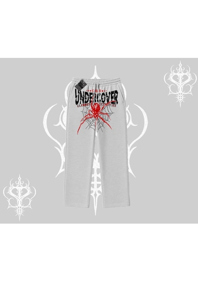Beyaz Baggy Eşofman Altı Spider Undercover Gri