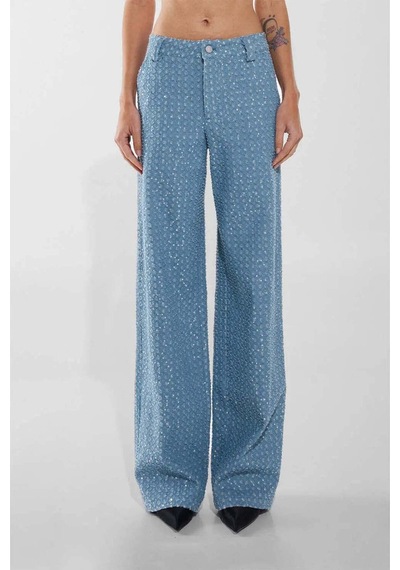 By Dyln Valentino Rahat Denim Pantolon - Payetli Tasarım İle Şıklığı Yakalayın Mavi