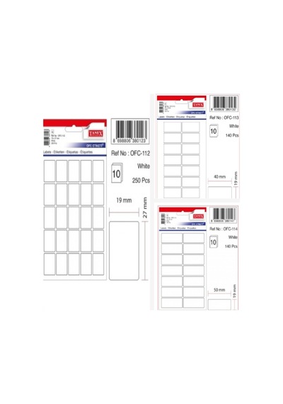 Tanex Ofc-112-113-114 Beyaz Ofis Etiketi 100 Ad-10-lu Poşet X 3 Diğer