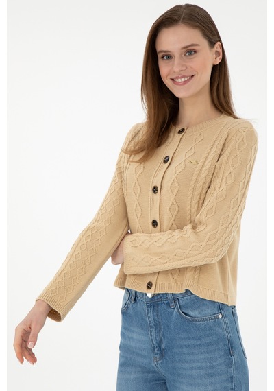 U.s. Polo Assn. Kadın Kum Hırka Triko 50297097-vr085 Kum