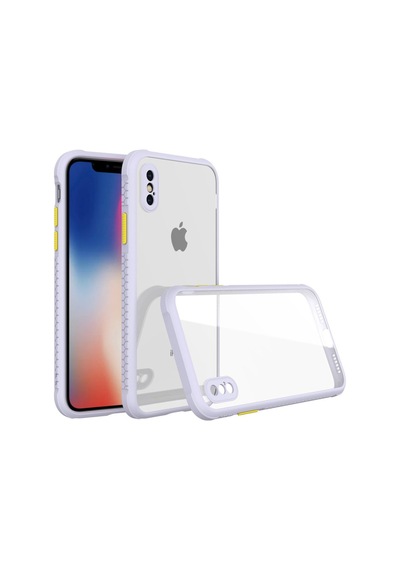 Newface Apple Uyumlu iPhone Xs Max Kılıf Miami Şeffaf Silikon - Lila lila