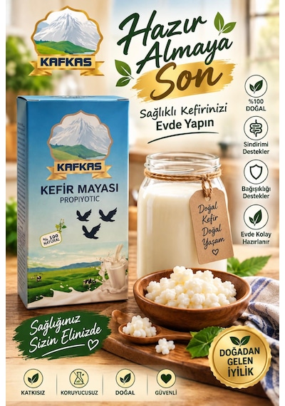 Kefir Mayası Kafkas Doğal Canlı Tane Maya Probiyotik 3 Adet