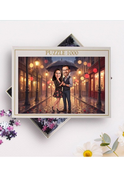 Bk Gift Kişiye Özel Sevgili Karikatürlü 1000 Parça Profesyonel Puzzle-11, 1000 Puzzle, Sevgililer Günü Hediyesi, Sevgiliye Hediye Kobitmeyencom36181 B