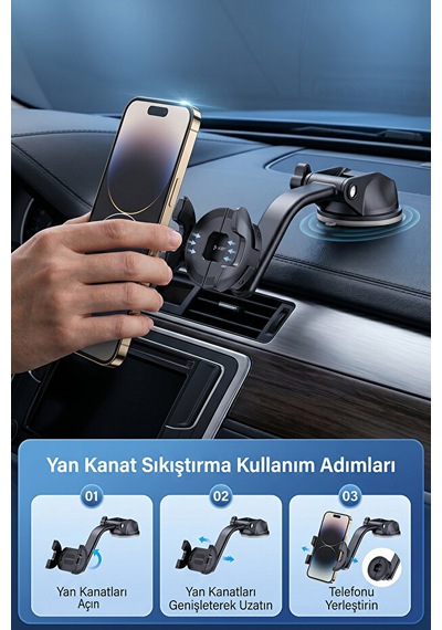 Çift Tutuşlu Magsafe Ayarlanabilir Araç İçi Telefon Tutucu 1