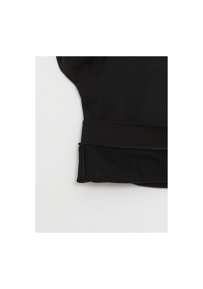 LC Waikiki Lcw Vision Bisiklet Yaka Baskılı Uzun Kollu Oversize Kadın Sweatshirt Black
