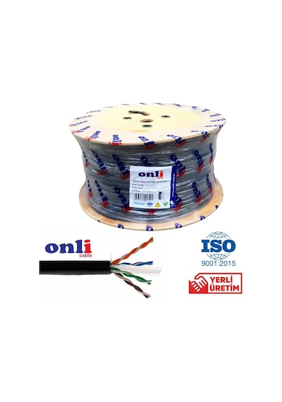 Onli 23awg Pe Dış Ortam Cat6 Outdoor Kablo 305mt Siyah