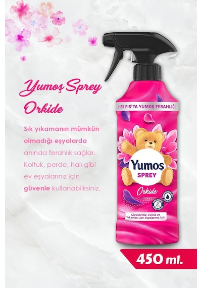 Orkide, Lotus Ve Sakura 450 Ml Yıkaması Zor Eşya Spreyi Yumoş Rosıe Hediye Tekli