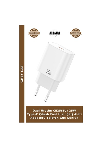 Özel Üretim Ce25 Eu 25w Type-c Çıkışlı Fast Hızlı Şarj Aleti Adaptörü Telefon Guç Günlük