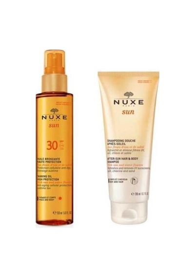 Nuxe Bronzlaştırıcı Yüz Ve Vücut Yağı Spf30 150 ML + Güneş Sonrası Nemlendirici Saç Ve Vücut Şampuan