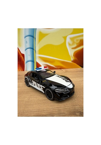 Toyota Supra Polis Arabası Diecast Model Araba Sesli Işıklı Açılan Kapılar Toyota Supra Model Çok Renkli