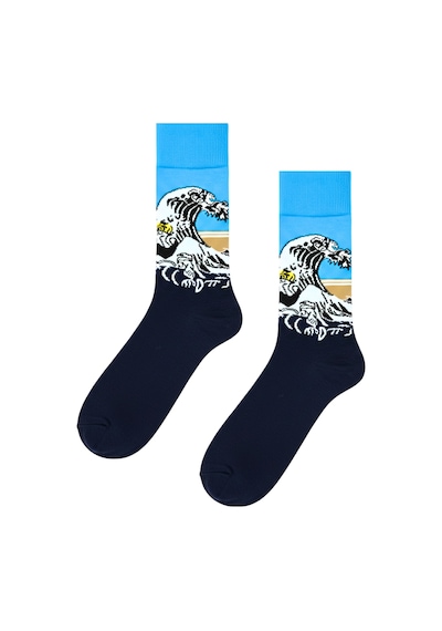 Carnaval Socks Kanagawa Dalga Art Desenli Renkli Çorap Çok Renkli
