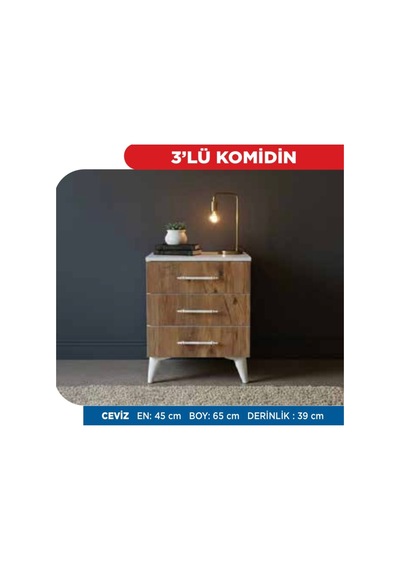 3 Çekmeceli Komodin Çam/beyaz Beyaz 3 Çekmeceli Komodin Çam/beyaz Beyaz