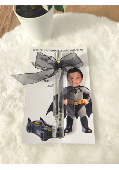Pamuğum Atelier Kişiye Özel Fotoğraflı Yarasa Adam 10 Ml Sprey Kolonyalı Doğum Günü Hediyeliği 15-25-35-50 Adet 25 Adet