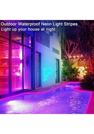 16 Ft Led Neon Işıklar Uzaktan Uygulama Kontrolü Ip65 Su Geçirmez Esnek Neon Led Şerit Işıklar 12 V Rgb Led Neon Halat Işıklar Yatak Odası Oda Dış Mekan Dekorasyonu İçin