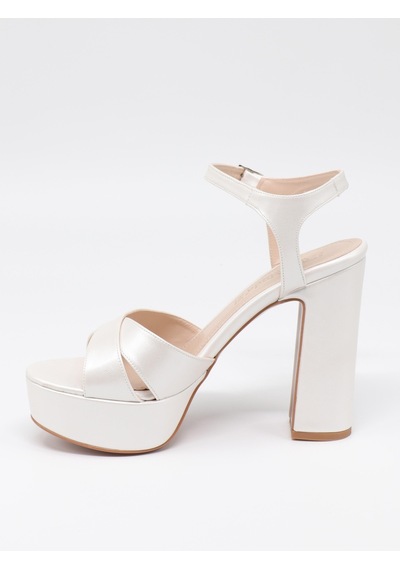 Nesil Shoes Carel 3026 Sedef Çapraz Platform Kadın Sandalet