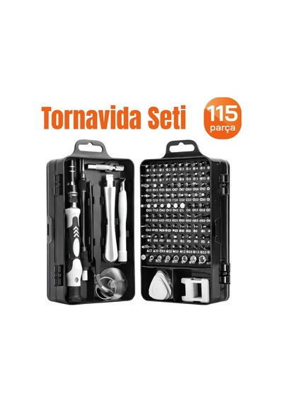 Tr Profesyonel 115 Parça Tornavida Seti Telefon Tablet Elektronik Ürün Tamir Bakım Tornavida Seti