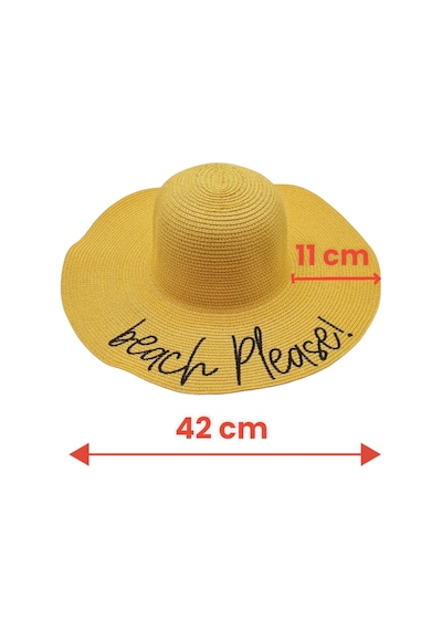 Tezzgelsin Kadın Beach Please Nakış İşlemeli Hasır Şapka Sarı