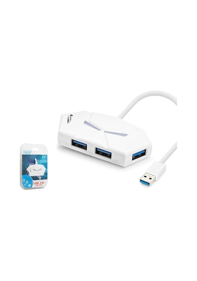 Hadron Hdx7051 Gaming Usb Hub 3.0 5gbps 4x Usb-a 3.0 7 Renk Led 4 Port Çoklayıcı 120cm Beyaz