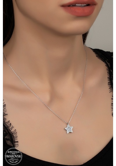 Union Swarovski Zirconia Kadın Star Gümüş Kolye (550095047)