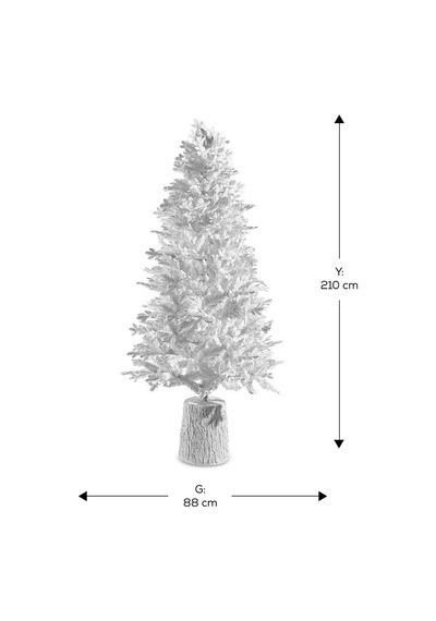 Karaca New Year Yılbaşı Beyaz Çam Ağacı 2000 Dal 210 cm