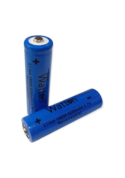 Watton 18650 3.7 V 5200ma Şarj Edilebilir Pil (Adet El Feneri Pili) Aa