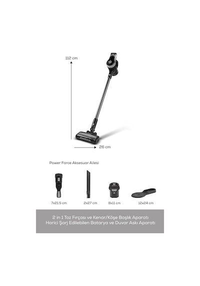 Karaca Vantuz Power Force Max 2 In 1 Şarj Edilebilir Dik Süpürge