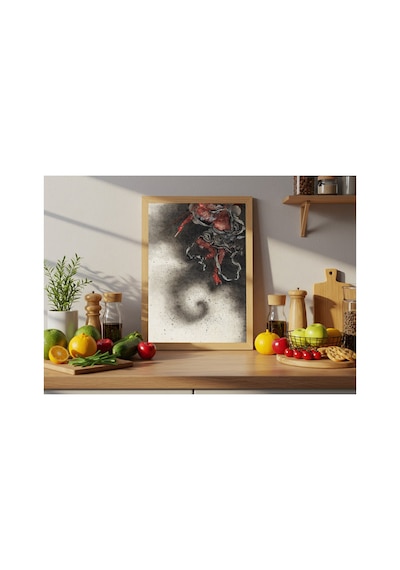 Hokusai Gök Gürültüsü Tanrısı Raijin Çerçevesiz Poster 30x42 Cm A3 Tablo Japon Sanatı Duvar Dekoru