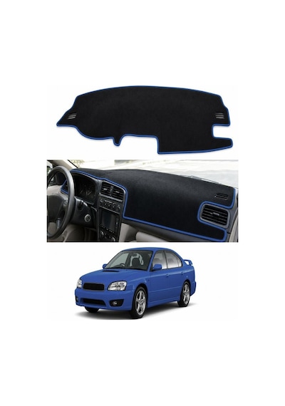 Subaru - Legacy B4 1998-2003 Uyumlu Torpido Koruma Kılıfı - Mavi Şeritli
