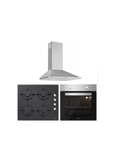 Silverline BO6501X01 - CS5335B01 - 2240 Conic 60 Siyah Ankastre Set