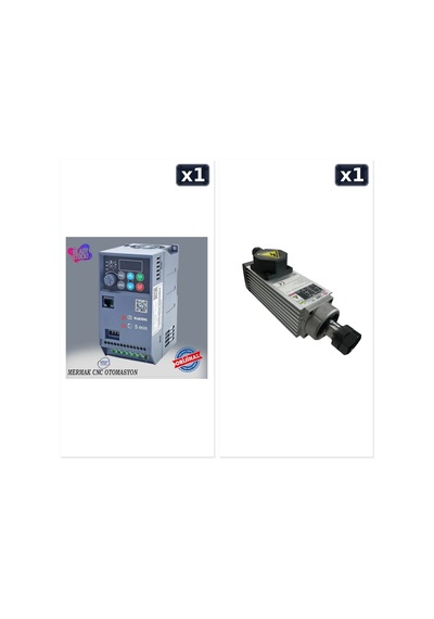 0,75 Kw 220v Motor Sürücü İnverter + 0.75 Kw 24000 Rpm Er20 Spindle Motor Premium Seri Seti