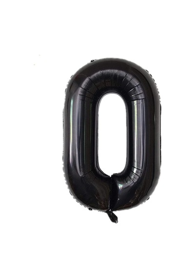 0 Siyah Rakam Folyo Balon 34" Inc 82 cm