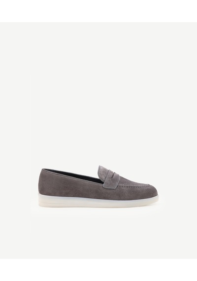 Yargıcı Süet Deri Loafer Gri