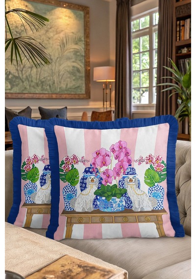 Çini Motifli Lüks Saçaklı Yastık Kılıfı - Klasik Modern Pembe Mavi Püsküllü Kırlent Kılıfı Batımı Elma Yeşili Çini Motifli Lüks Saçaklı Yastık Kılıfı - Klasik Modern Pembe Mavi Püsküllü Kırlent Kılıfı Batımı Elma Yeşili
