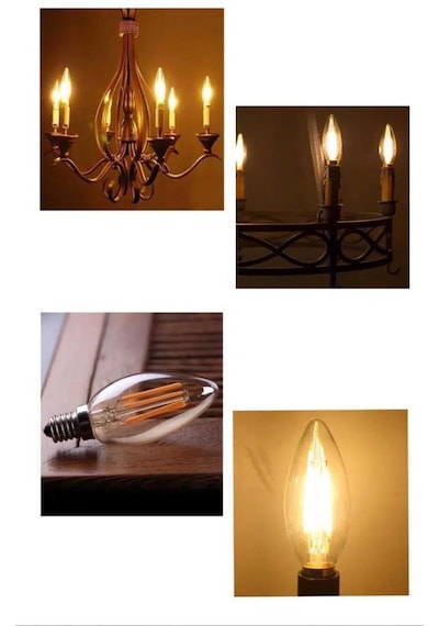 6w E14 Şeffaf Günışığı Mum Rustik Led Ampul 2 Adet