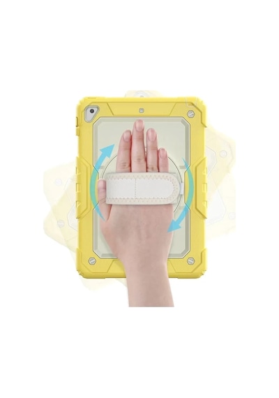 Mey İthalat Apple iPad 5 Air 9.7 Kılıf Strap New Tablet Kapak - Sarı Tablet Kılıfı