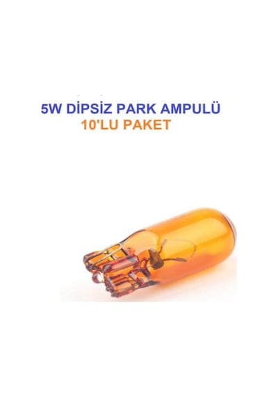 Ototürk T10 Dipsiz Ampül Turuncu 5Watt 12Volt 10 Adet