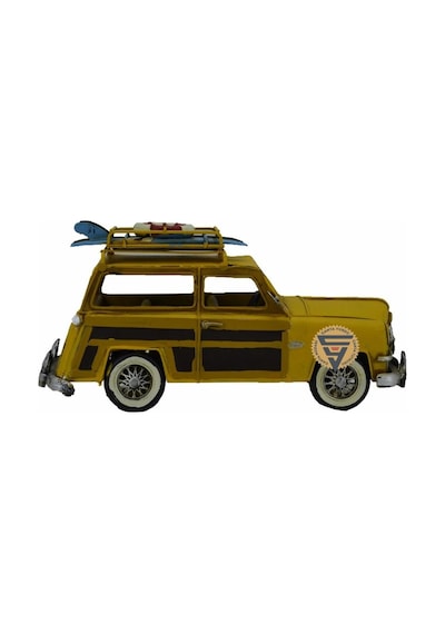Dekoratif Nostaljik Metal Land Rover Rustik Otomobil Sarı