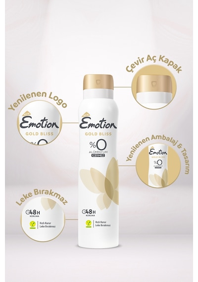 Gold Bliss Kadın Alüminyumsuz Vegan Deodorant 6x150 ML Hızlı Kurur , Leke Bırakmaz