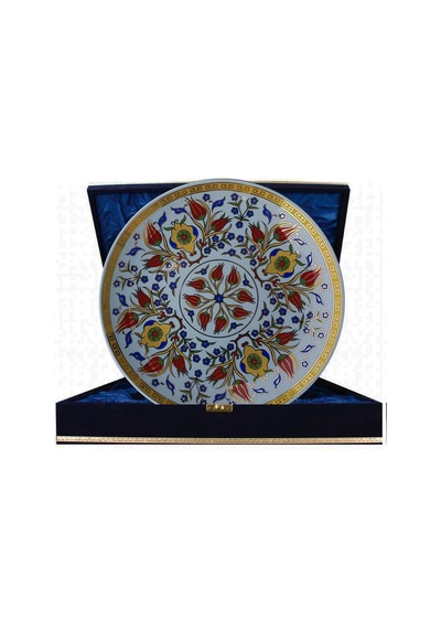 Armada Çini Prt 84 25 Cm Altın Yaldızlı Iznik Rumi Desenli Porsel