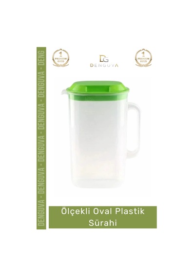 Sürahi Mutfak Pratik Estetik Hafif Ergonomik Sap Geniş Hacim Şeffaf İçecek Oval Plastik Sürahi
