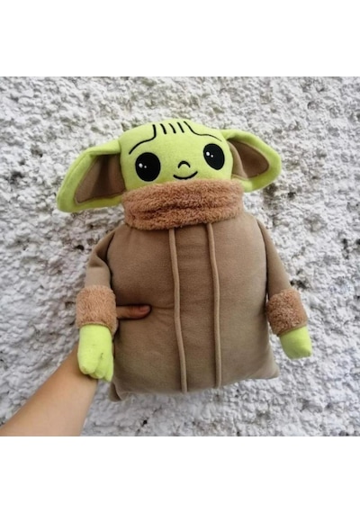 45 Cm Bebek Yoda Peluş Yastık - Baby Yoda Peluş - Star Wars Peluş Çok Renkli