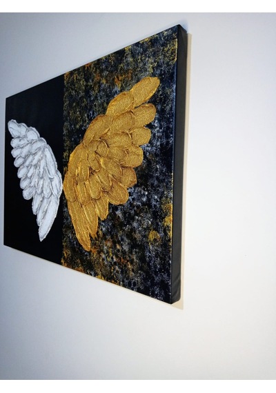 El Yapımı Melek Kanatlı Rölyef Tablo 50x70