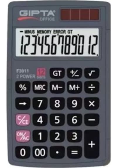 Gıpta F3011 Cep Tipi 12 Hane Hesap Makinesi