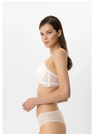 Pierre Cardin 4885 Milan Push Up Kaplı Dantelli Sütyen Takım Ekru