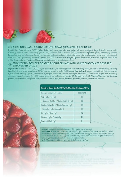 Beyaz Çikolatalı Çilekli Cheesecake Çilek Draje, 50g X 3 Adet 35003659-set3