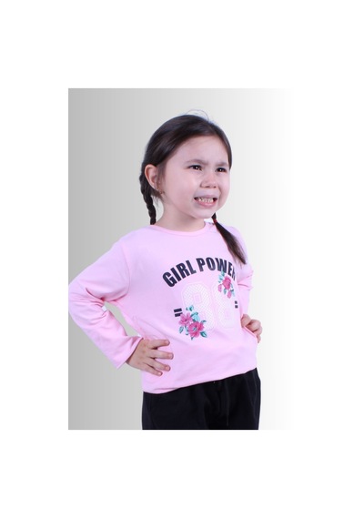 Fyk Kids Kız Çocuk Basic Uzun Kol Tişört Açık Pembe